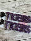 NEW Tigers School Spirit Purple/Black Earrings