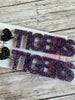 NEW Tigers School Spirit Purple/Black Earrings