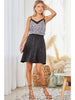 Sequin Detail Satin Dress