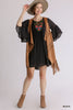 Embroidered Yoke 3/4 Bell Sleeve Dress with Keyhole Back