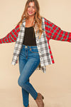 Plaid Color Block TwoFer Button Down Shirt