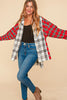 Plaid Color Block TwoFer Button Down Shirt