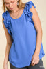 SALE Pleated Trim Sleeve Top