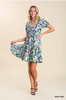 Floral Sweetheart Neckline Tiered Dress with Puff Sleeves, Ruffle Trim Detail, and Smocked Back