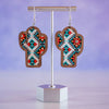 Aztec Cactus Inset Dangle Earrings