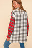 Plaid Color Block TwoFer Button Down Shirt