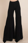 NEW Solid French Terry Flared Pants with Elastic Waistband - Curvy Size