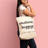Emotional Baggage Tote Bag (grocery, unique, canvas, leather)