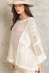 POL Open Knit Long sleeve casual Pullover sweater top - 2 Colors