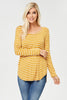 XMAS JULY Stripe Scoop Neck Long Sleeve Top