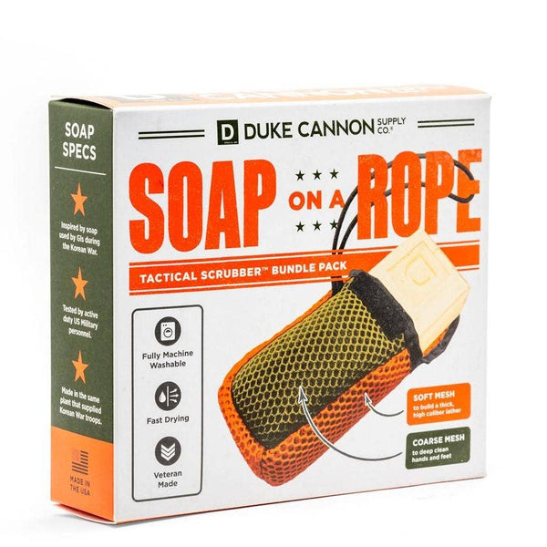 Duke Cannon - Soap on a Rope Bundle Pack (Tactical Scrubber + Bourbon soap