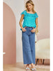 P XMAS JULY Ruffle Turquoise Star  Blouse