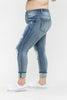 Judy Blue - Mid-Rise Boyfriend Destroyed Bleach Splatter - Curvy Size