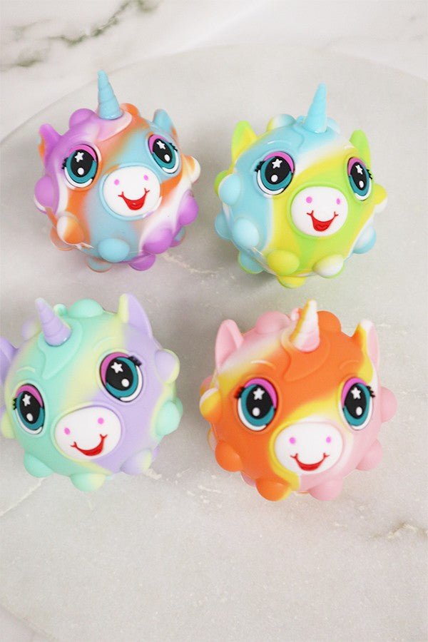 Flashing Round Unicorn Popper Ball - Assorted Colors - Blush & Cactus