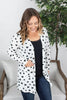 Rachel Ribbed Cardigan - Black Hearts