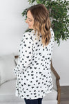 Rachel Ribbed Cardigan - Black Hearts