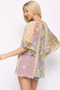 XMAS in July- Floral Prints Mixed Chiffon Peasant Top