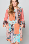 Multi Patchwork Swing Dress