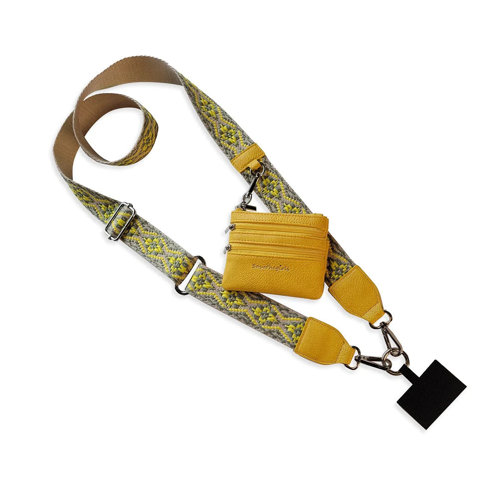 Sunny Yellow Clip & Go Strap w/Zippered Pouch