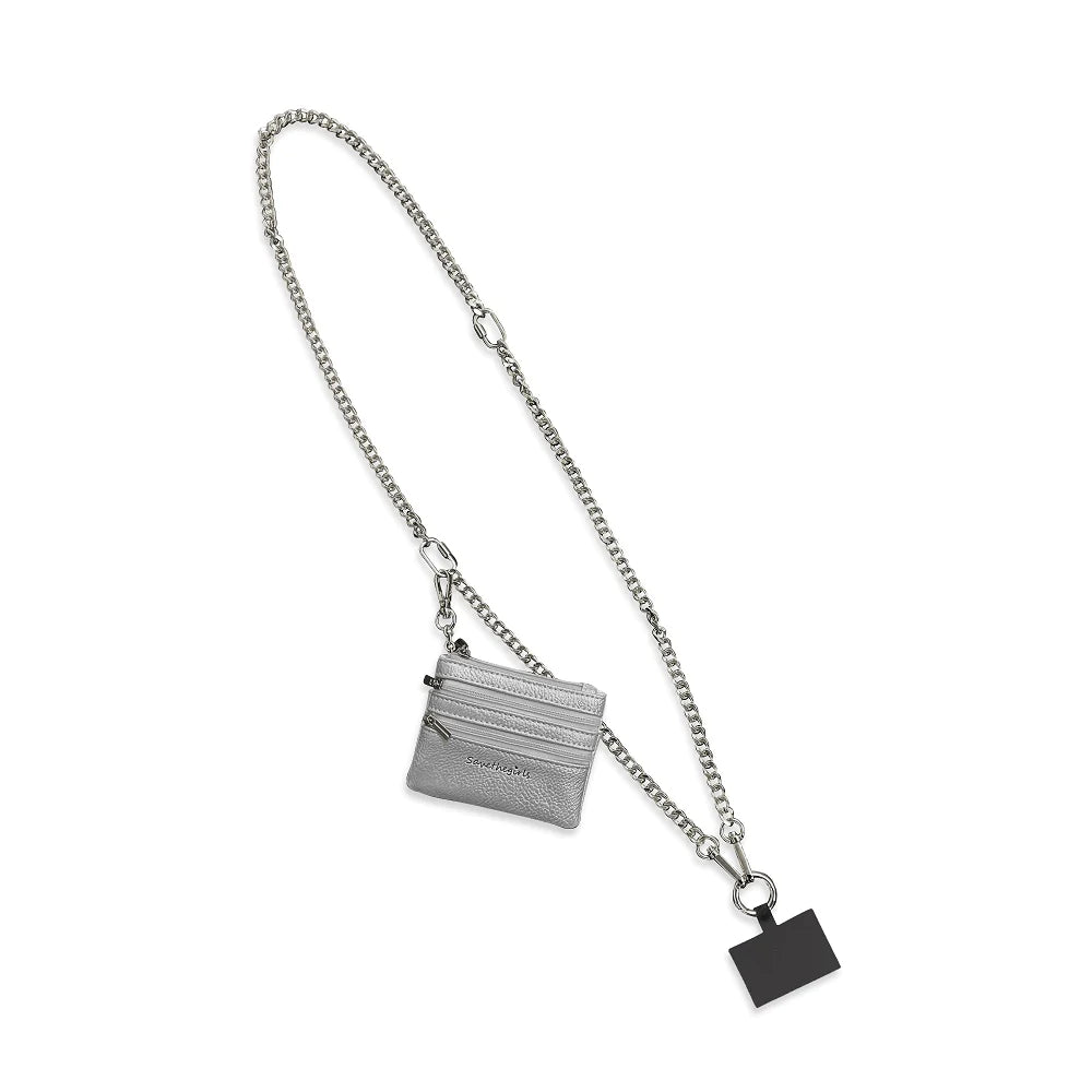 SILVER CHAIN Clip & Go Chain w/Zippered Pouch