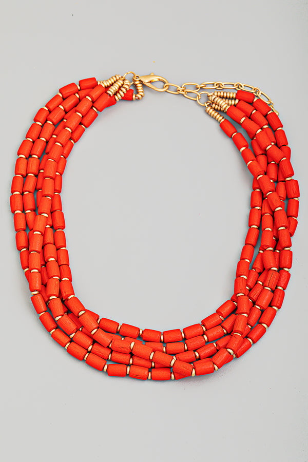 Multi Strand Beaded Statement Necklace