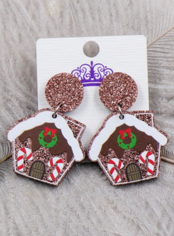 HOLIDAY Gingerbread house Earrings