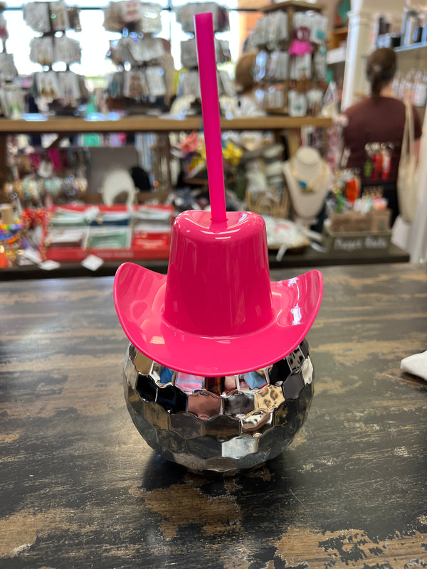 Disco Ball Cowboy Hat Cup