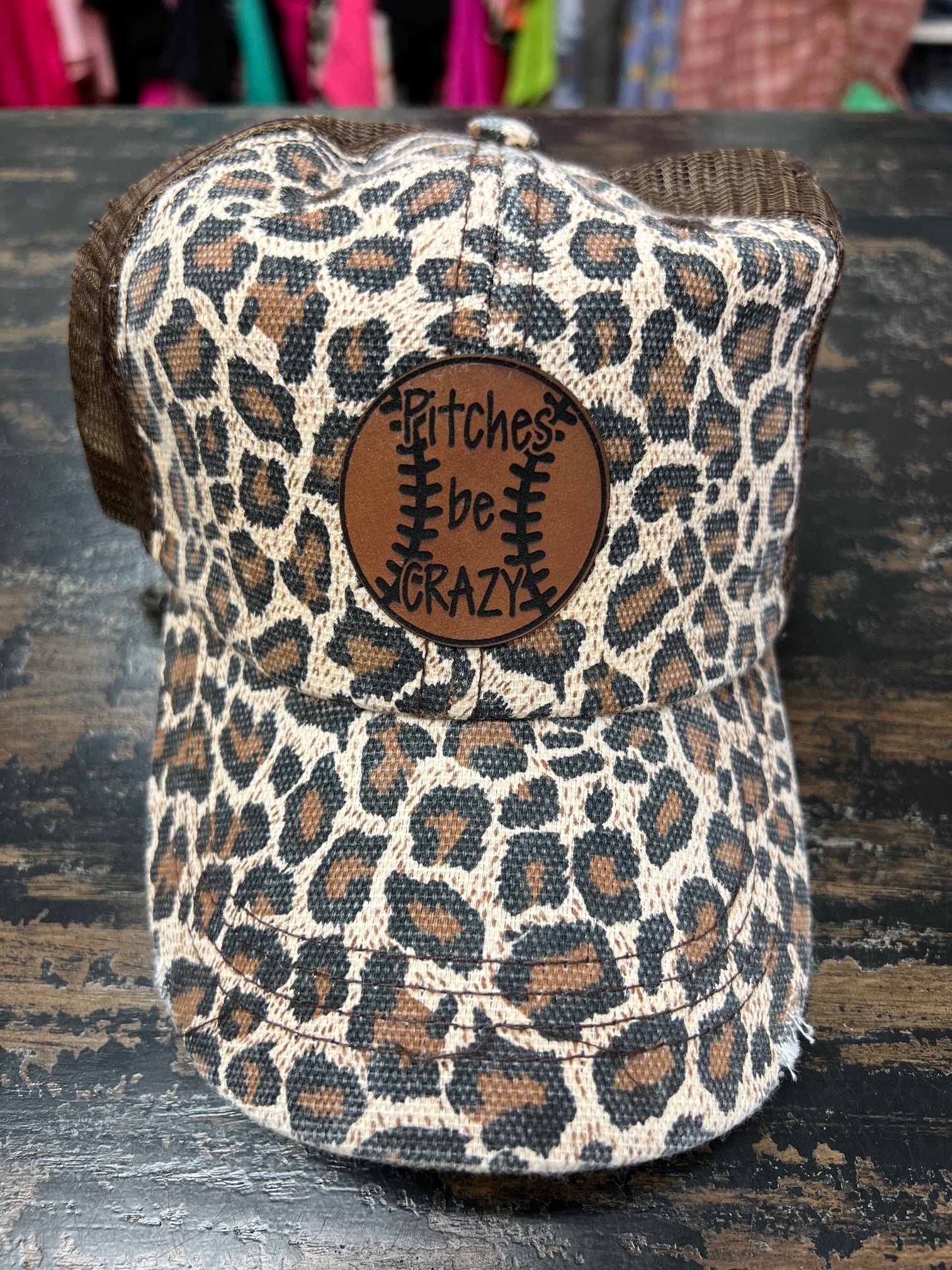 Pitches Be Crazy Leopard Baseball hat/cap