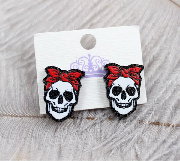 Halloween Girl Skull Earrings