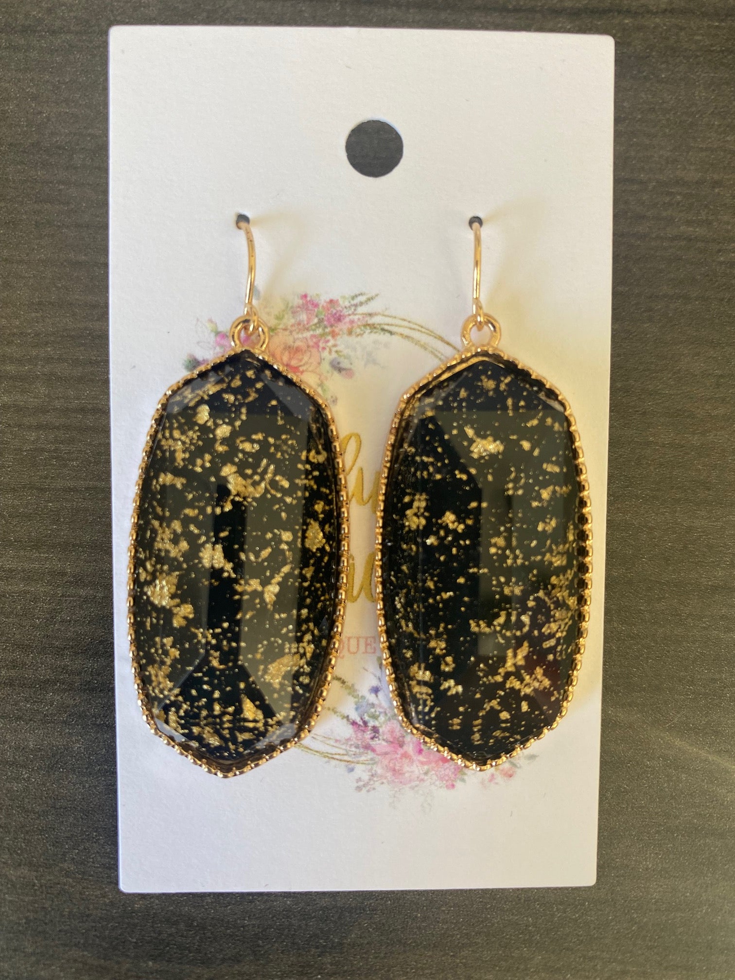 NEW Gold Fleck Dangle Earrings