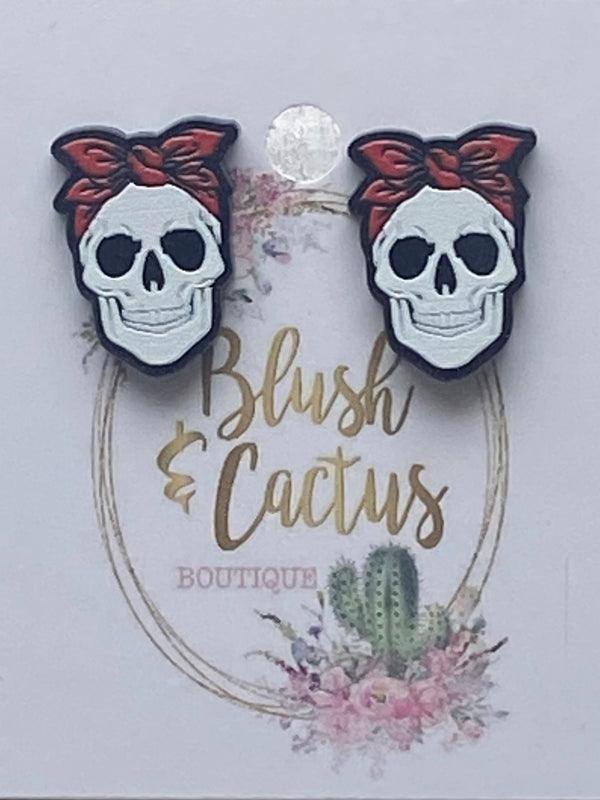 Halloween Girl Skull Earrings