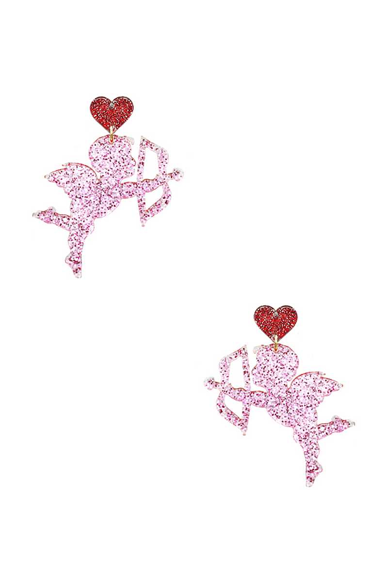 Cupid Heart Earrings - 2 colors - Blush & Cactus
