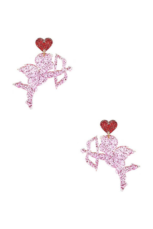 Cupid Heart Earrings - 2 colors - Blush & Cactus