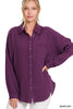 Oversized Raw Edge Shirt - 2 Colors
