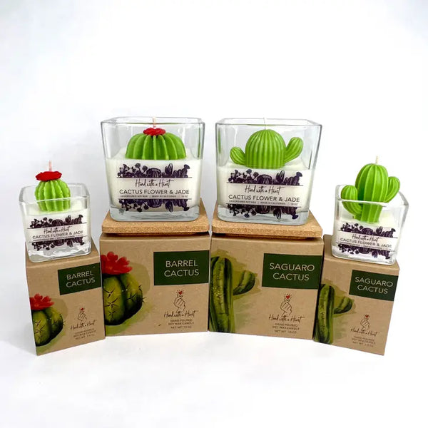 Cactus flower & Jade Soy Wax Candle - 2 Scents & 2 Sizes