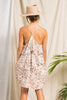 Neutral Floral Tiered Mini Dress