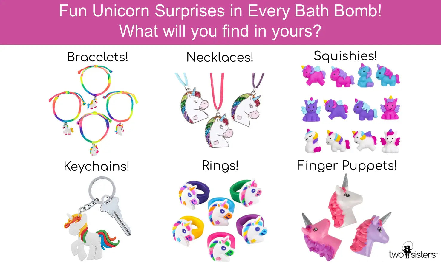 NEW 6 Unicorn Surprise Bubble Bath Bombs Set