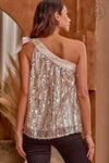 Sequin One Shoulder Top - Curvy Size