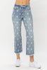 Judy Blue High Waist Star Print Cropped Straight