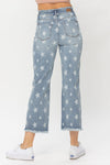 Judy Blue High Waist Star Print Cropped Straight