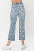 Judy Blue High Waist Star Print Cropped Straight
