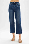 Judy Blue High Waist Medium Destroyed Pocket Wide Leg - Curvy