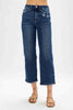 Judy Blue High Waist Medium Destroyed Pocket Wide Leg - Curvy