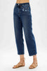 Judy Blue High Waist Medium Destroyed Pocket Wide Leg - Curvy