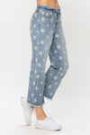 Judy Blue High Waist Star Print Cropped Straight