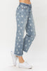 Judy Blue High Waist Star Print Cropped Straight