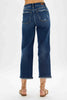 Judy Blue High Waist Medium Destroyed Pocket Wide Leg - Curvy