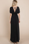 NEW Solid Venezia Plunge V-neckline Maxi Dress