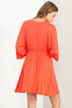 V-neck Elbow Kimono Sleeve Dress