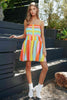 Multi Color Ombre Printed Bodice Button Up Dress